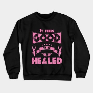 Breast cancer fighter design Crewneck Sweatshirt